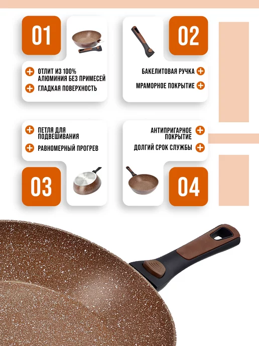 Сковорода со съемной ручкой 24 см - фото 12