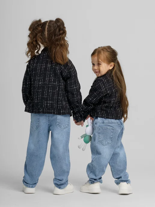 MO2MO KIDS Джинсы на резинке детские джоггеры широкие, вариант, фото 7