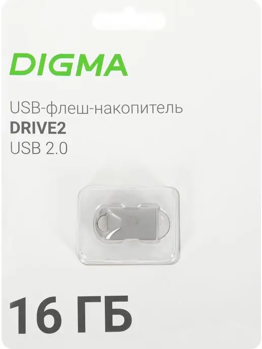 Digma USB Флешка 16 ГБ DRIVE2 металл [DGFUM016A20SR]