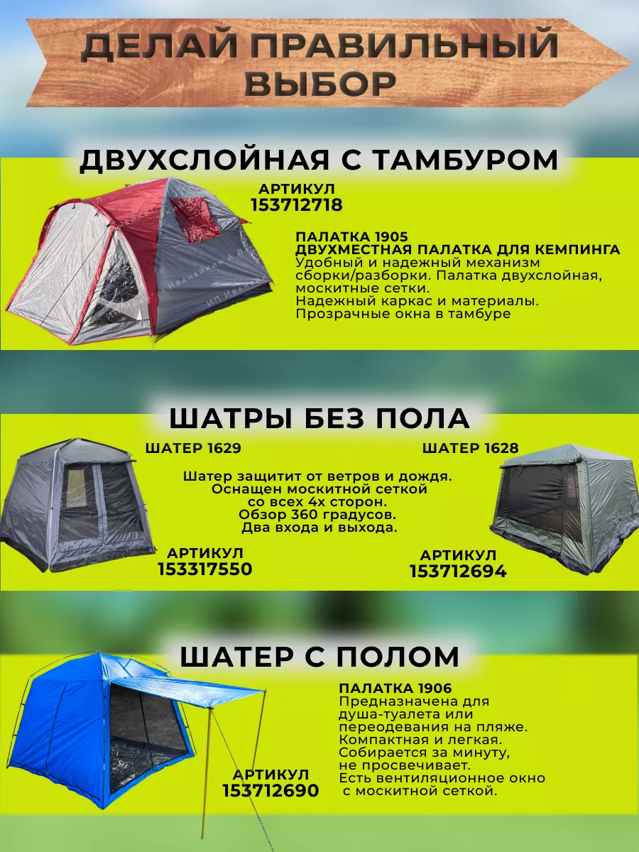 Шатер туристический садовый тент для дачи 1628 CampKit 153712694 купить в  интернет-магазине Wildberries