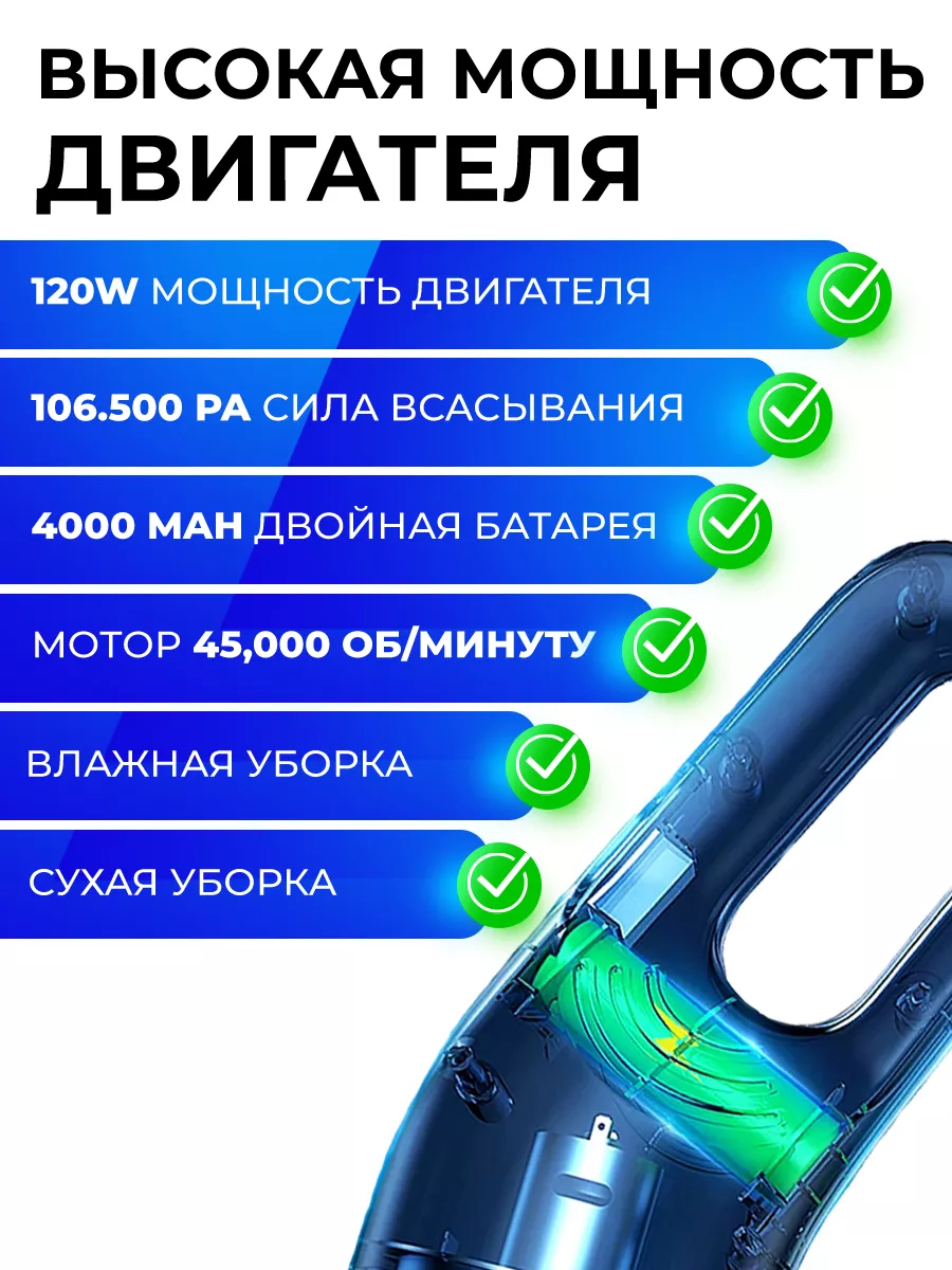 Пылесос для автомобиля беспроводной мощный STIMAXON 153738788 купить за 2  065 ₽ в интернет-магазине Wildberries