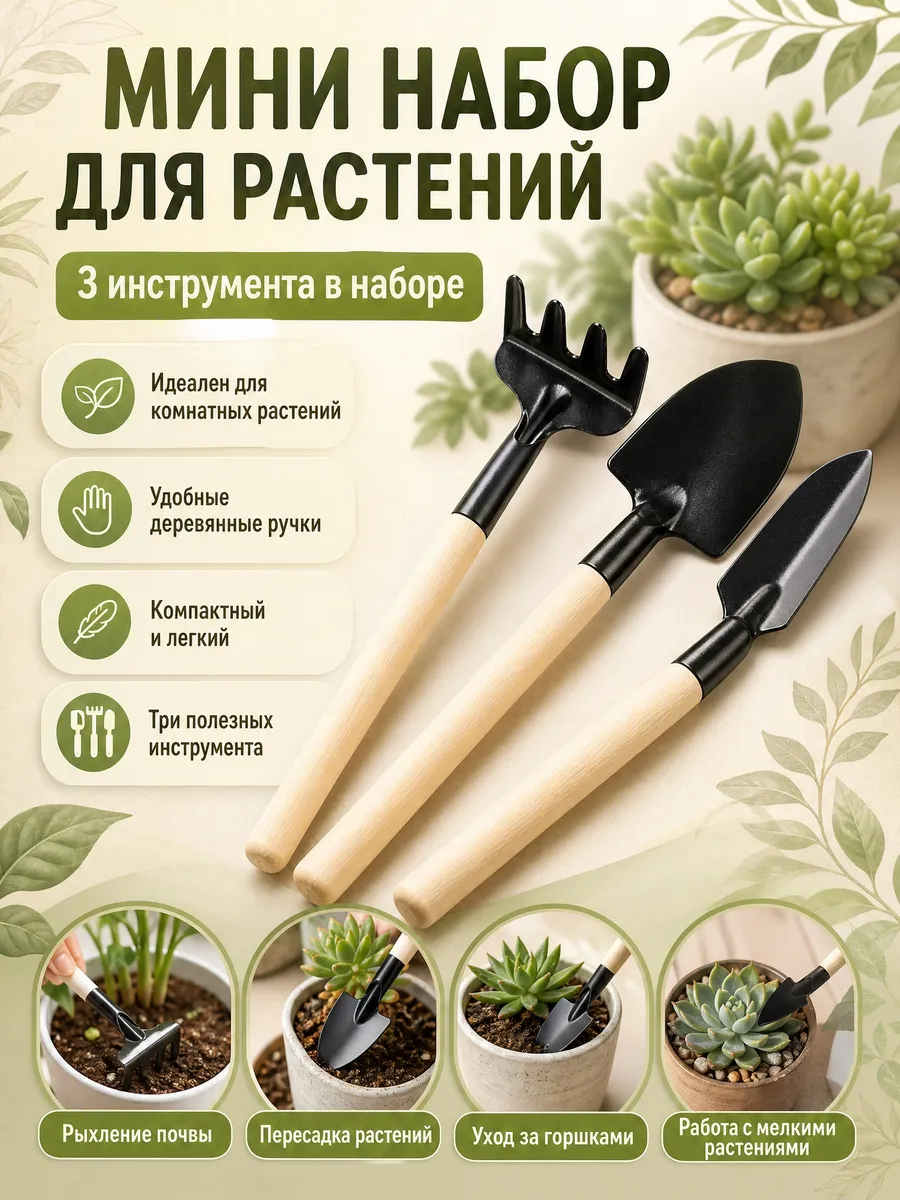 Мини-набор инструментов для комнатных растений