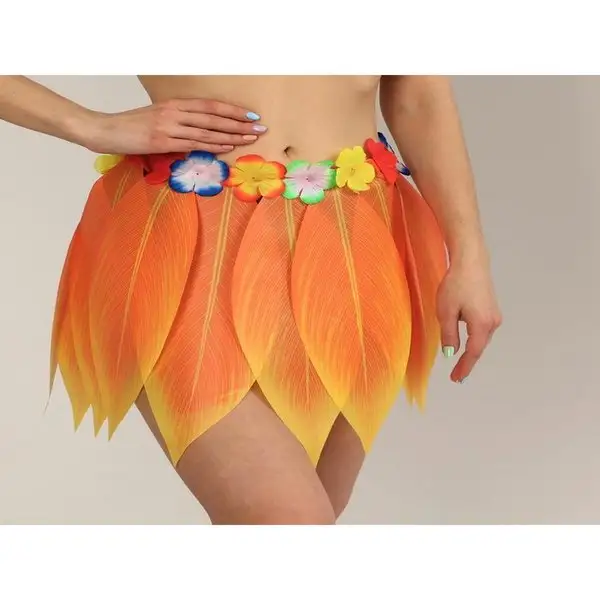 Гавайская юбка "Листики и цветочки"