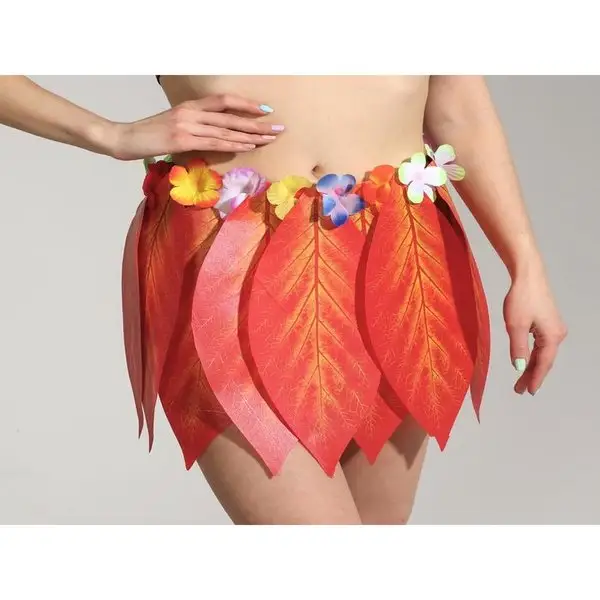 Гавайская юбка "Листики и цветочки"
