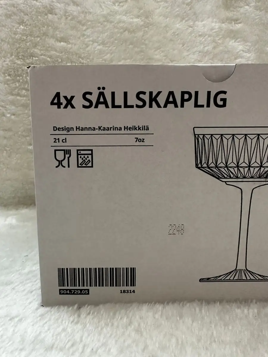 Набор бокалов для шампанского SÄLLSKAPLIG. 4 шт. IKEA 153806751 купить в  интернет-магазине Wildberries