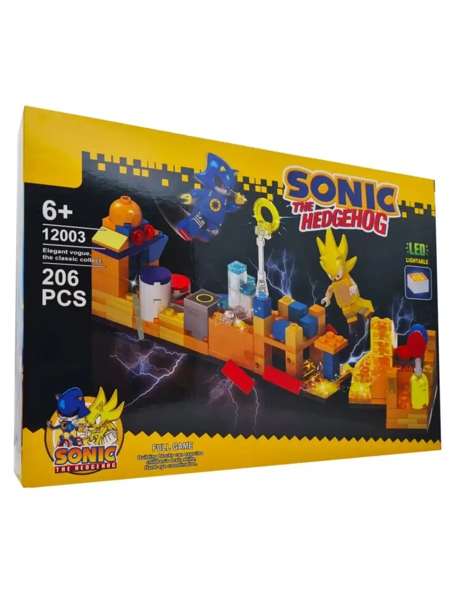 Конструктор Sonic Соник с LED-подсветкой 206 деталей 12003 LEGO 153813407  купить в интернет-магазине Wildberries