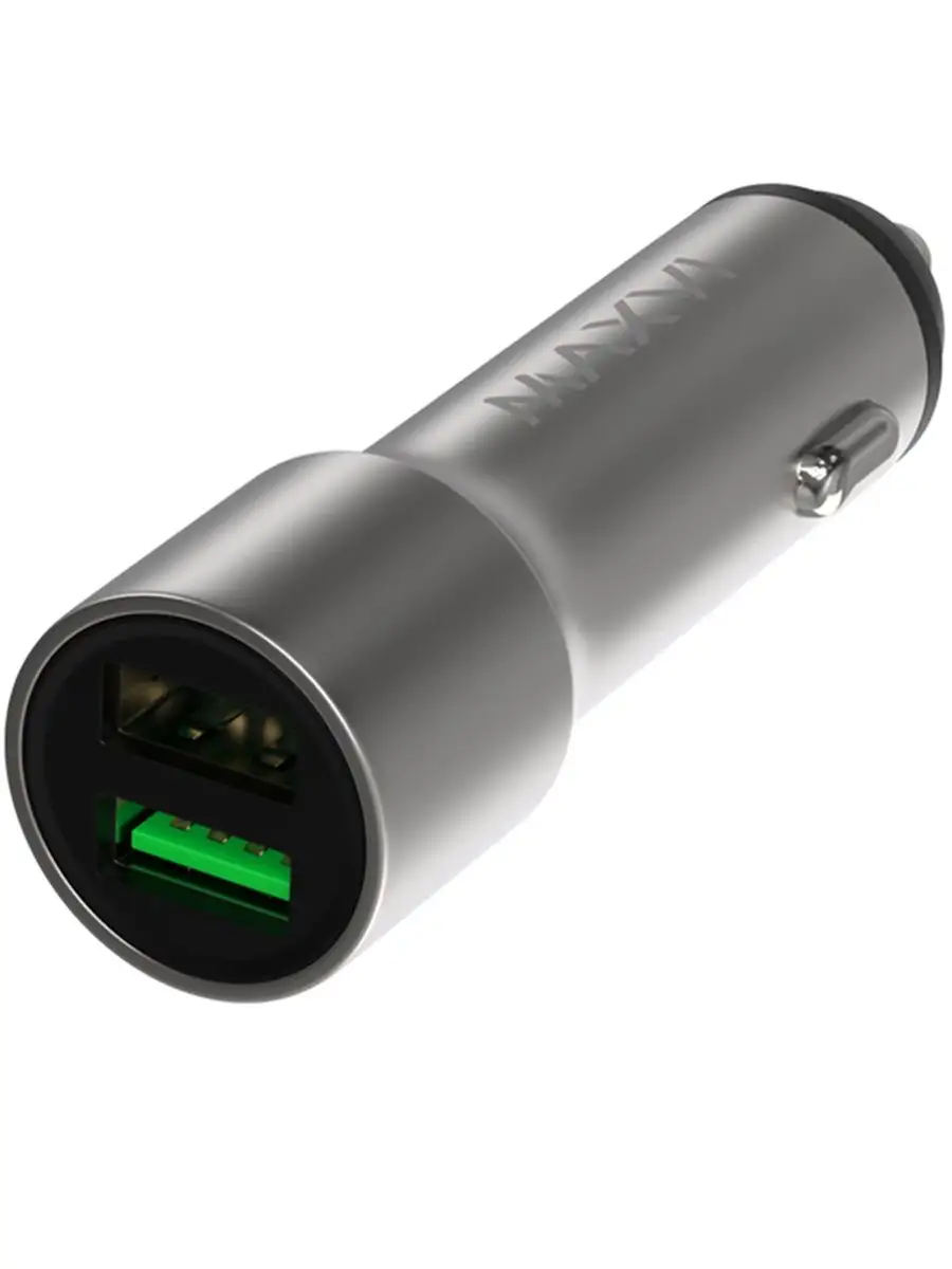 Автомобильное зарядное устройство 2 USB, металл