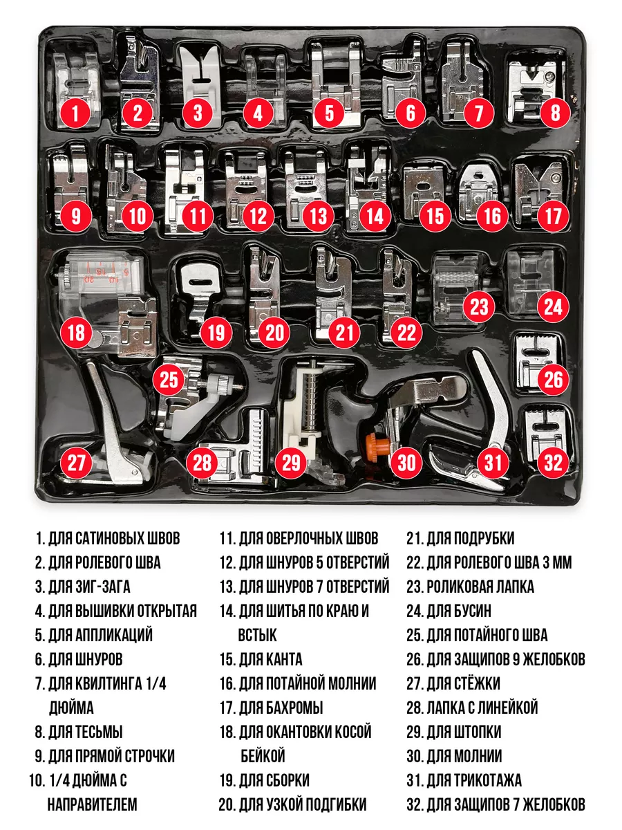 Набор лапок для швейной машины SARTI 153872083 купить за 849 ₽ в  интернет-магазине Wildberries