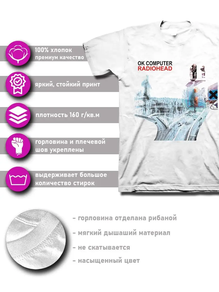 Футболка Radiohead Rock Merch 153902320 купить за 1 025 ₽ в интернет-магазине  Wildberries