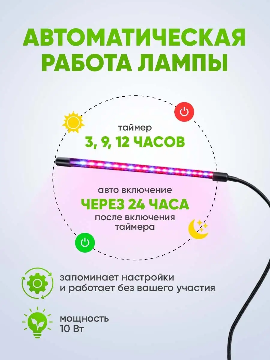 Фитолампа для растений полного спектра 10 Вт. Host 153964269 купить за 606  ₽ в интернет-магазине Wildberries