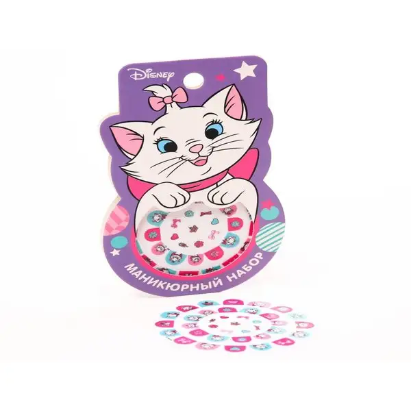 Маникюрный набор. Наклейки для ногтей Кошечка Мари