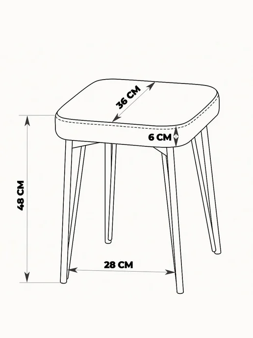 SAMOYLOV MEBEL Табурет для кухни в стиле лофт, 2шт, 2 шт, фото 3