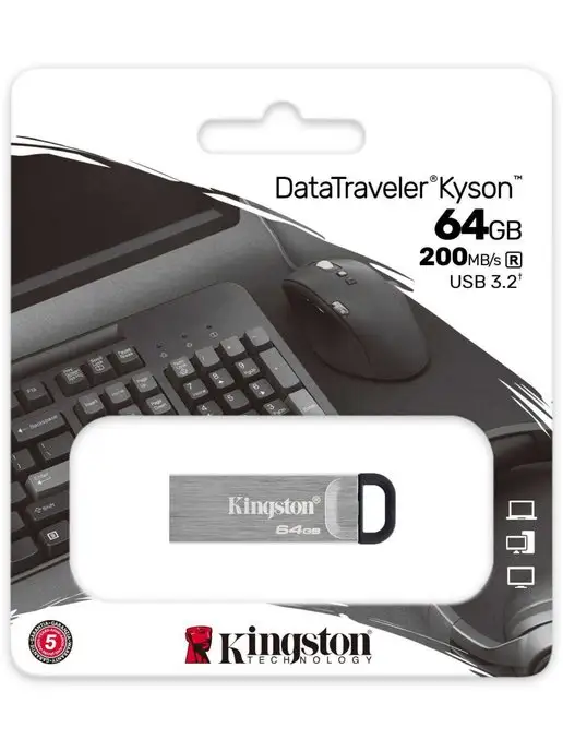 Kingston USB Флешка 64 ГБ DataTraveler Kyson USB 3.1 [DTKN 64GB]