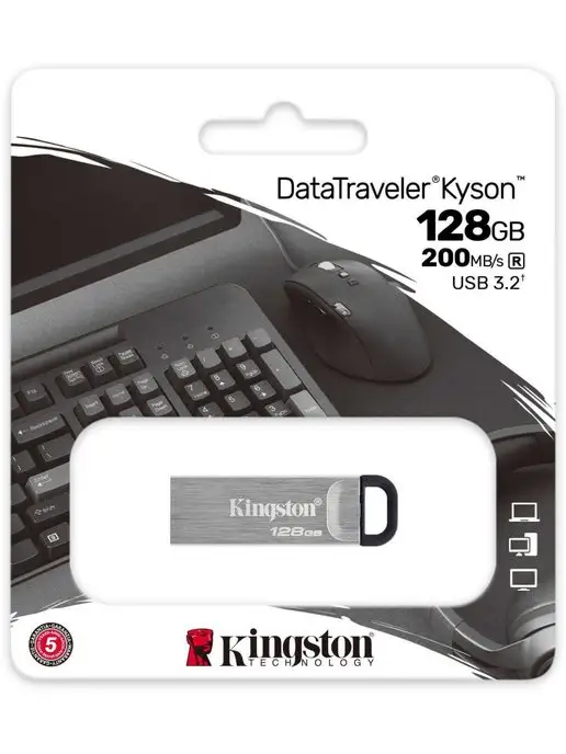 Kingston USB Флешка 128 ГБ DataTraveler Kyson USB 3.1 [DTKN 128GB]