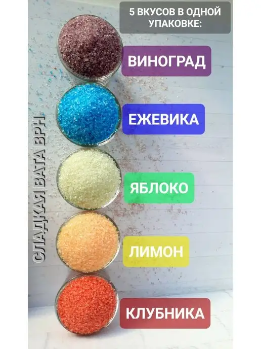СЛАДКАЯ ВАТА ВРН Цветной сахар для сахарной ваты для выпечки, вариант, фото 2