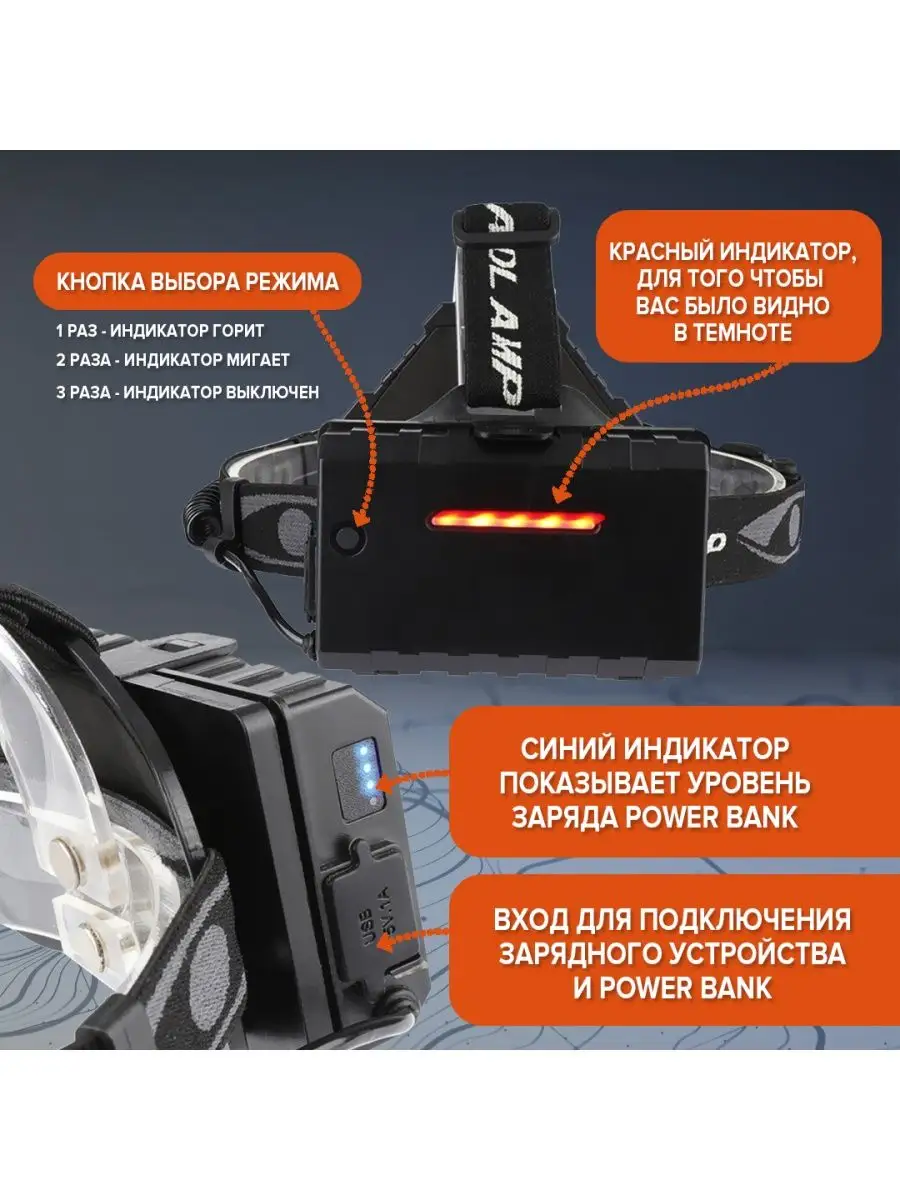 Светодиодный налобный фонарь P90 KasBrand 154207966 купить за 1 022 ₽ в  интернет-магазине Wildberries