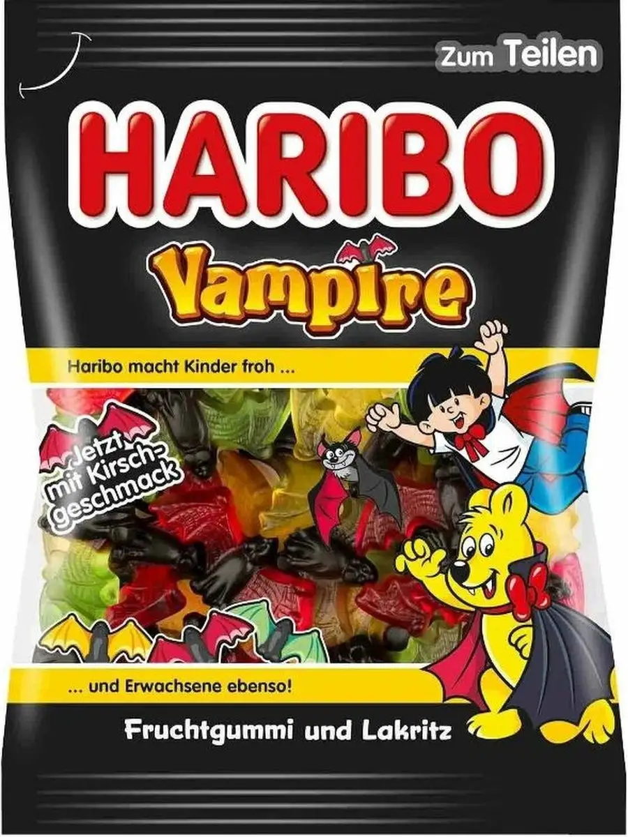 Мармелад Харибо Vampire летучие мыши лакрица 175 грамм Haribo 154240403  купить в интернет-магазине Wildberries