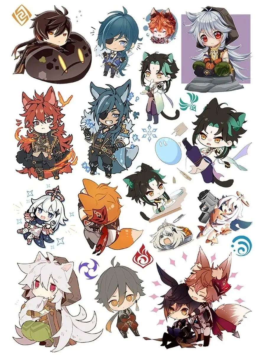 Набор наклеек genshin impact. Венти геншин импакт чиби стикеры. Стикеры с геншином. Наклейки геншин импакт. Набор стикеров геншин.
