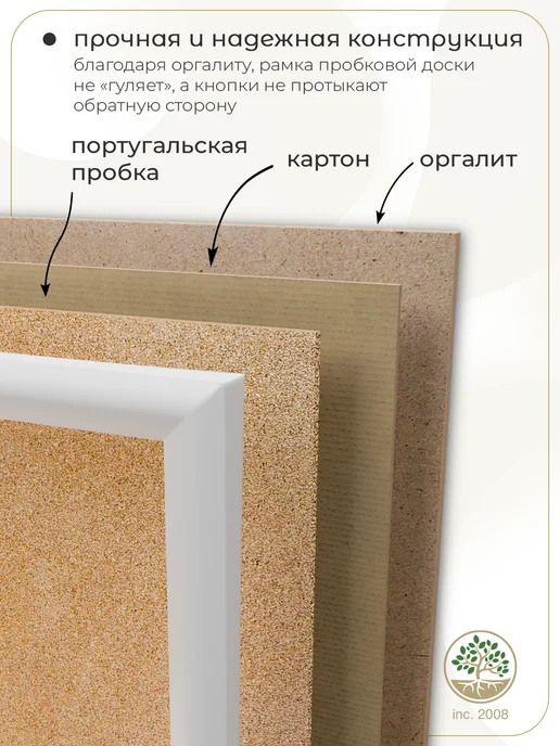 Topposters Пробковая доска 100х60 см. Белая рама, 100x60 см, фото 5