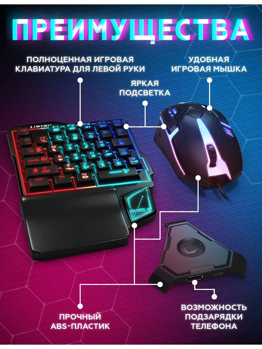 Мобильный геймпад клавиатура и мышь Джойстик для смартфона Shopping Zone  154335292 купить за 1 350 ₽ в интернет-магазине Wildberries