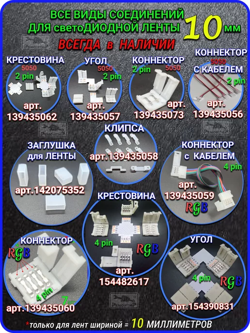 Remontir Lighting Угловой коннектор для одноцветной светодиодной ленты 8мм, вариант, фото 3