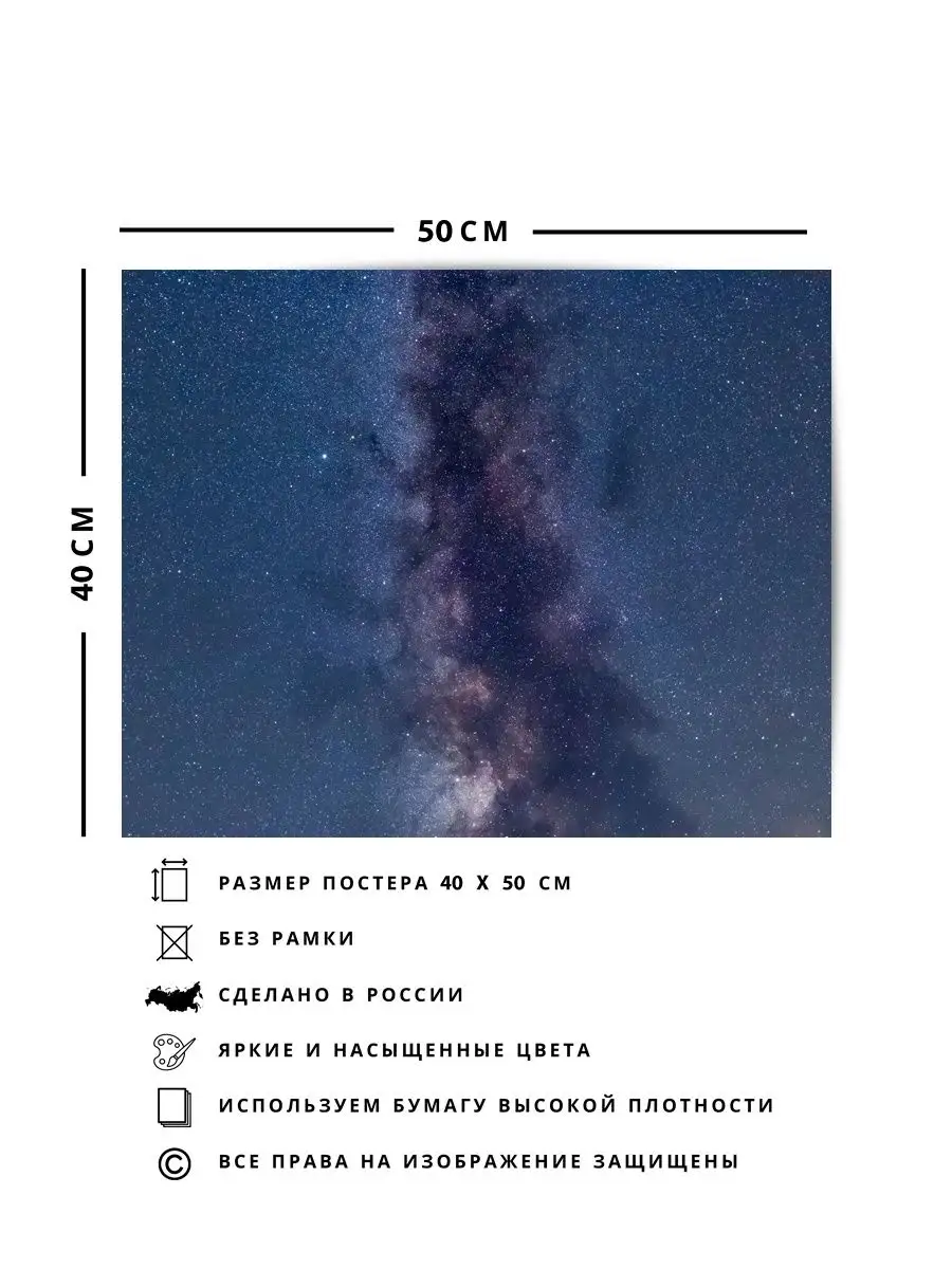 Постер для декора Космос Ночь Звезды Млечный Путь О! Мой Постер 154458006  купить за 412 ₽ в интернет-магазине Wildberries