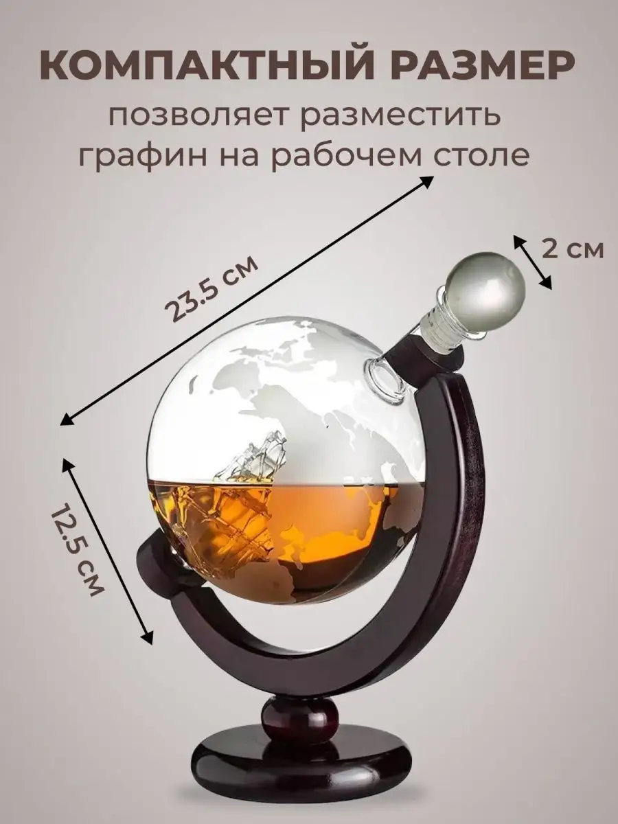 Графин декантер Глобус с кораблем кувшин подарок для виски Makod 154527281  купить за 2 346 ₽ в интернет-магазине Wildberries