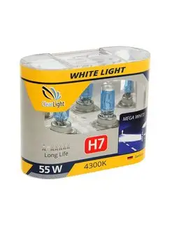 Лампа автомобильная WhiteLight, H7, 12 В, 55 Вт, набор 2 шт ClearLight 154573986 купить за 517 ₽ в интернет-магазине Wildberries