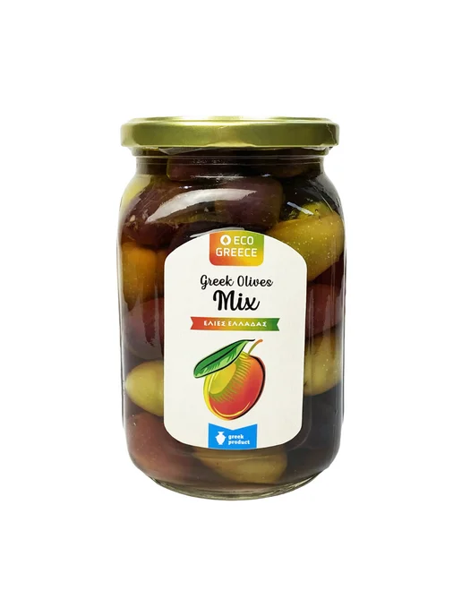 EcoGreece Микс оливок Каламата, Халкидики, зеленый, фото 2