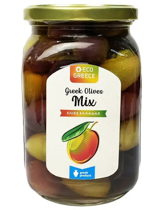 EcoGreece Микс оливок Каламата, Халкидики, зеленый, фото 3