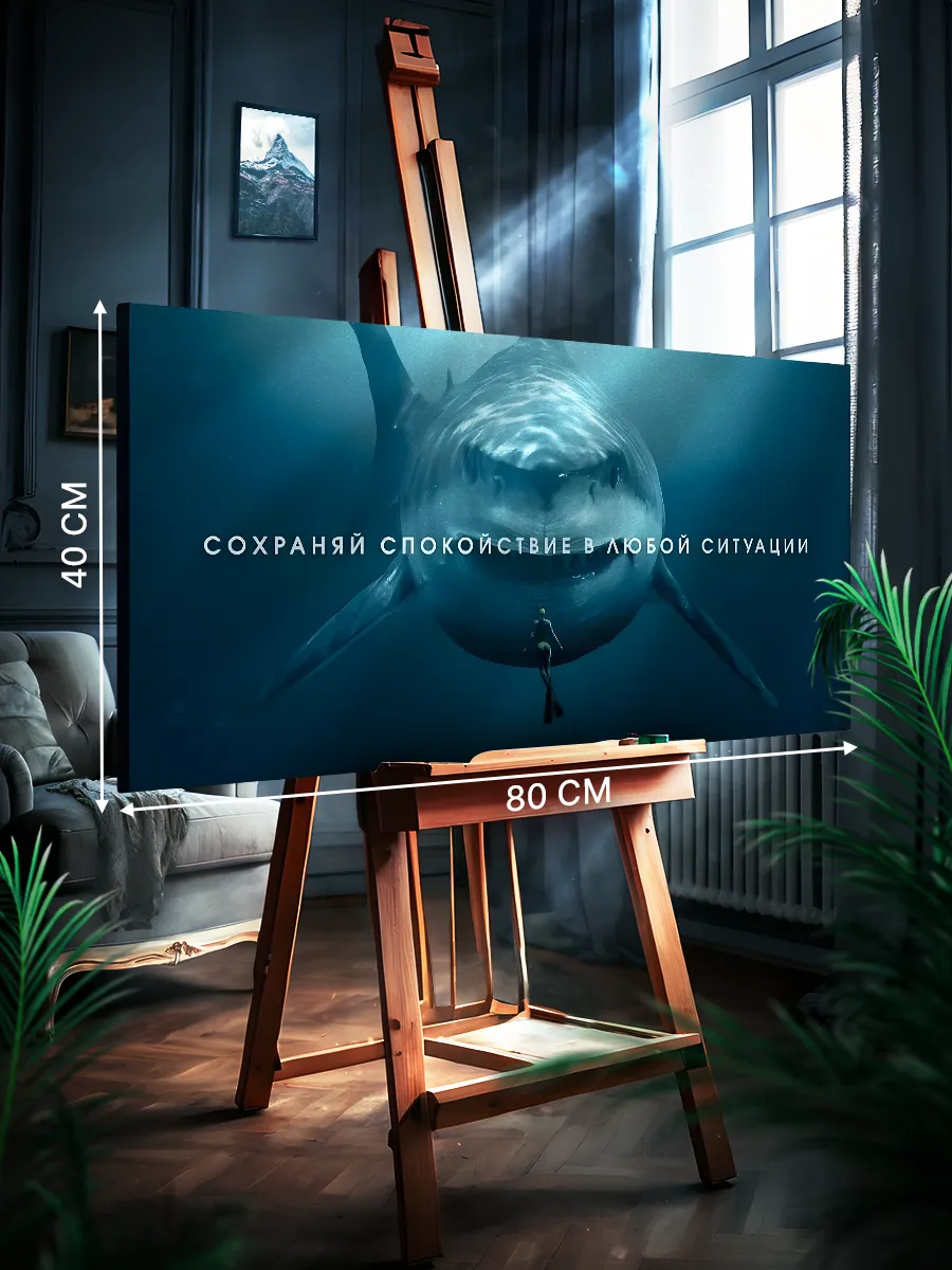 Картина на стену Акула 40x80...