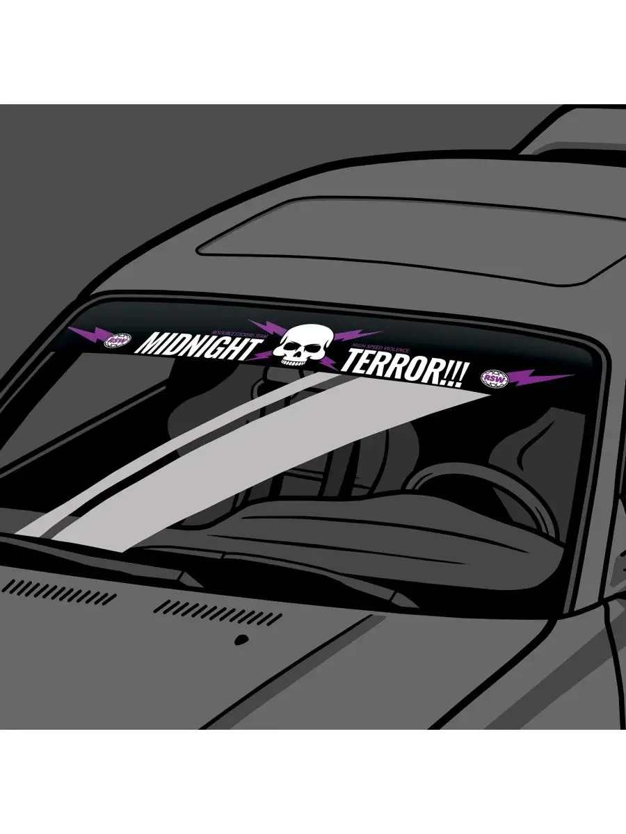 Наклейка на лобовое стекло Midnight Terror, JDM лобаш Resource Stickers  154624403 купить за 1 092 ₽ в интернет-магазине Wildberries