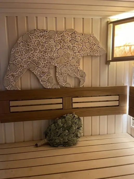 Банькофф Панно из можжевельника Медведь 100х50 см (на право), 100x50 см, фото 6