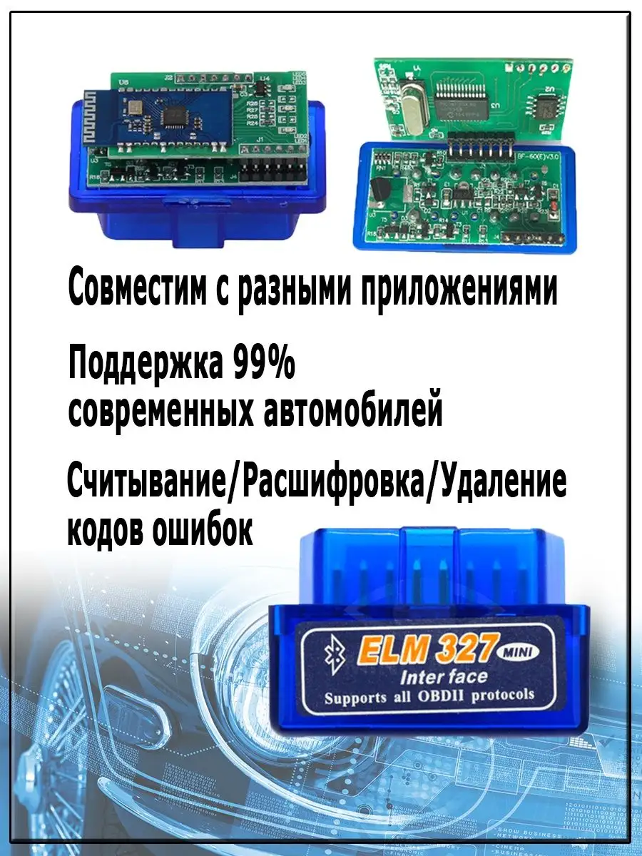 Диагностический авто сканер ELM327 OBD2 v 1.5 Сканер автомобильный ОБД2  PIC18F25K80 154669890 купить за 1 388 ₽ в интернет-магазине Wildberries