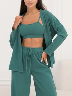 Пижама теплая тройка со штанами и рубашкой mimi pajamas 154679003 купить за 2 749 ₽ в интернет-магазине Wildberries