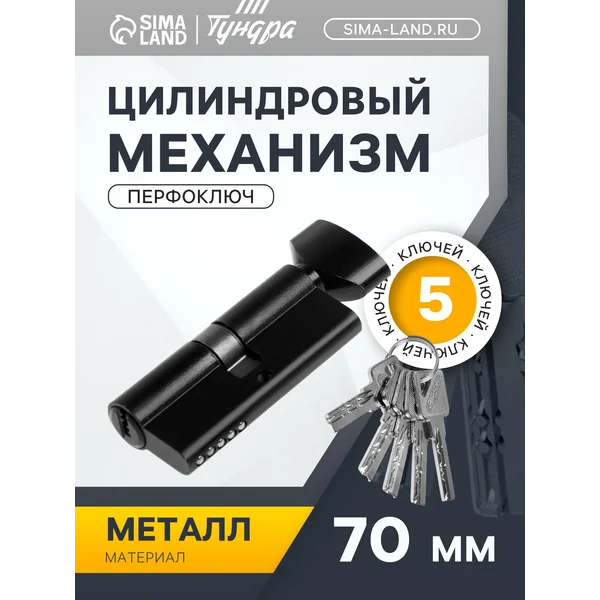 Цилиндровый механизм в дверной замок с ключами и вертушкой