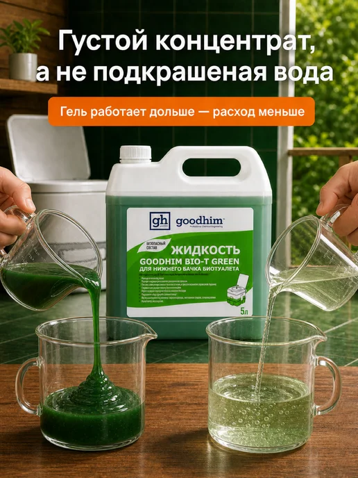 GOODHIM Жидкость для биотуалета нижний бачок 5 литров набор 5 л+5 л, 5 л, 5 л, фото 2