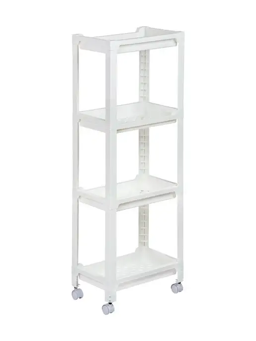 Sanada Узкая этажерка для ванной и кухни на колесиках 45х10,5х66 см, 33.7x21.9x93.1 см, фото 2