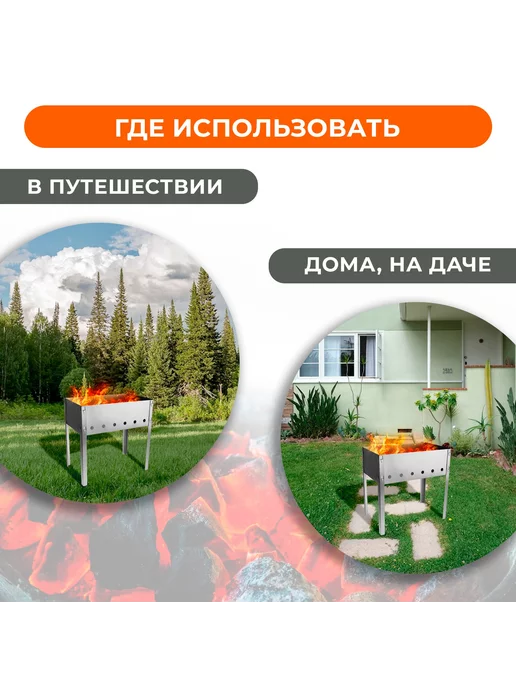 Maclay Мангал Стандарт без шампуров размер 50 х 30 х 50 см, 50x30, фото 2