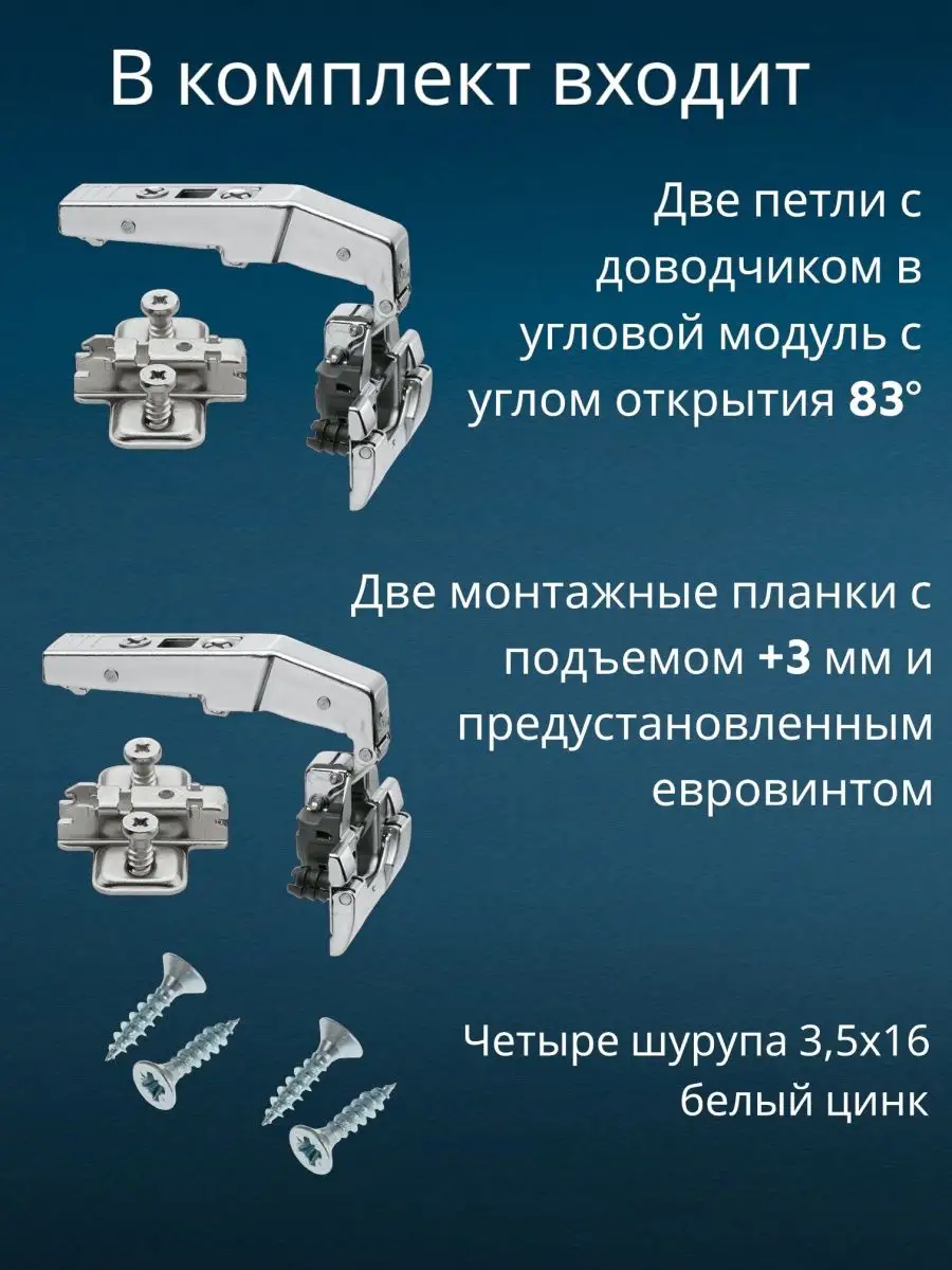 Петля Blum CLIP top +90 под фальшпанель 83*, вкладная blum 154997743 купить  за 1 306 ₽ в интернет-магазине Wildberries