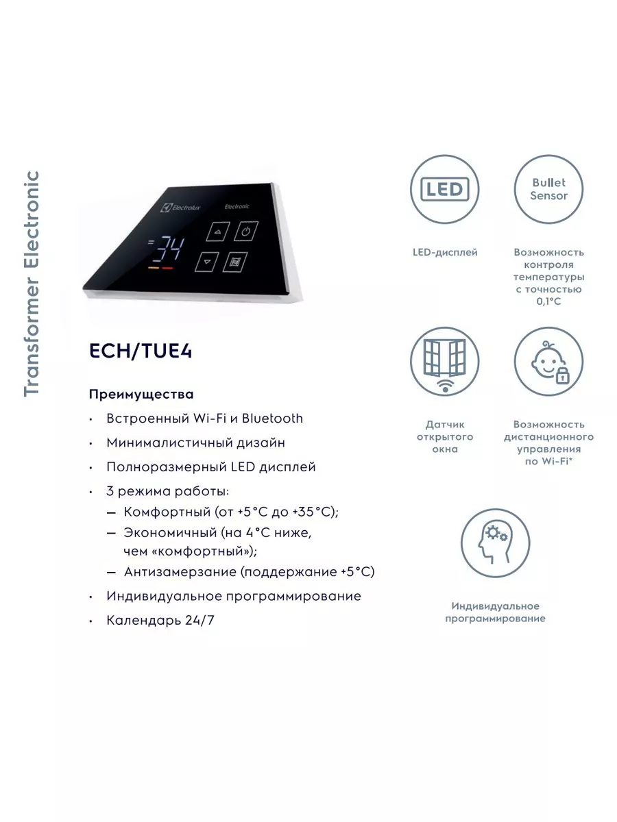 Электрический конвектор Electrolux Rapid ECH/R2500-TUE4 WIFI Electrolux  155001799 купить за 10 477 ₽ в интернет-магазине Wildberries