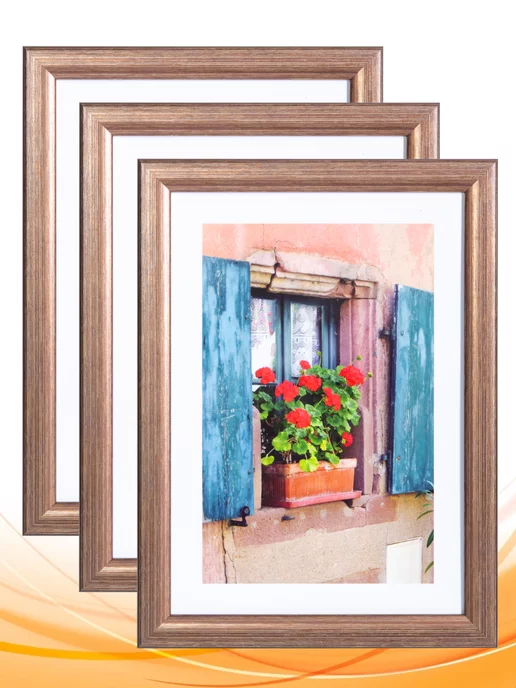 More рамок Фоторамка 21х30 (А4) Медь, набор 3 шт, багет 722, 21x30, 3 шт