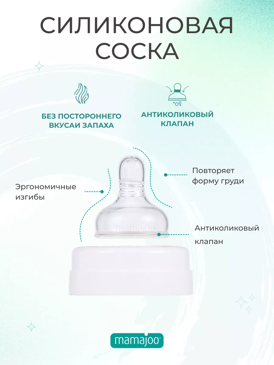 Mamajoo Сменная силиконовая соска пустышка 6+ мес 2 шт M