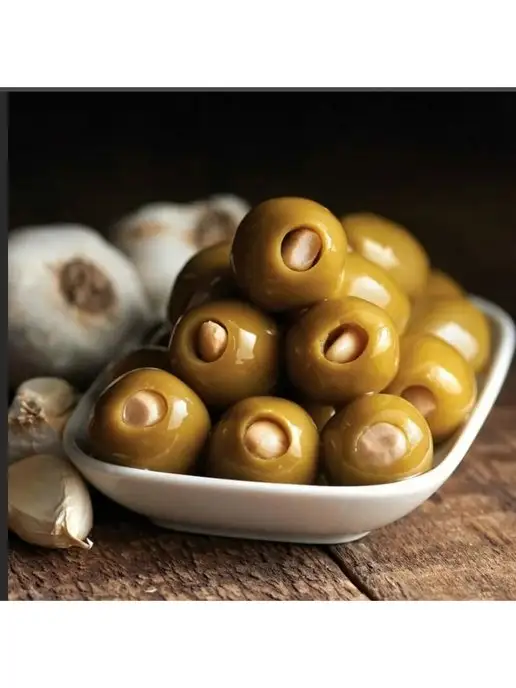 Delphi Food Оливки фаршированные в рассоле с чесноком 350 гр, 350 г, фото 2
