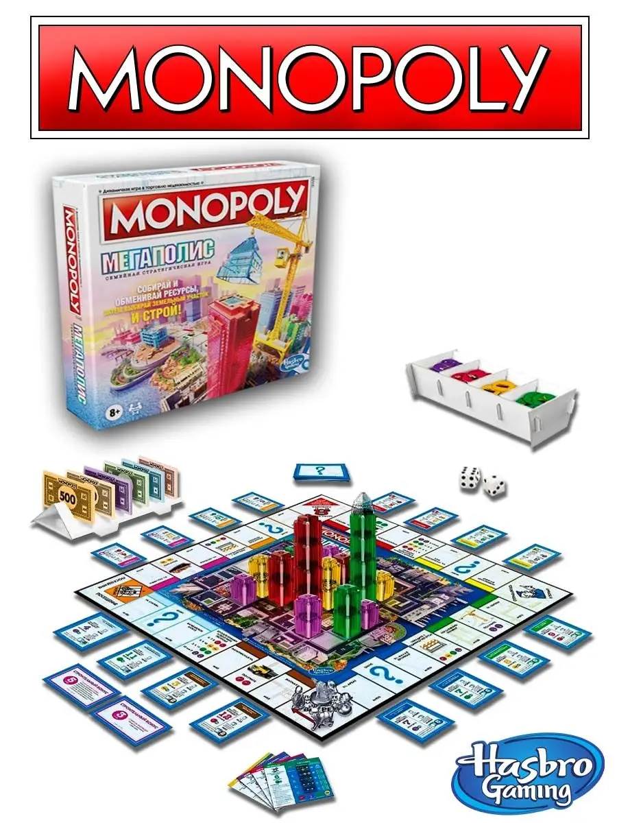 Игра настольная Монополия Мегаполис MONOPOLY 155191497 купить за 3 392 ₽ в  интернет-магазине Wildberries