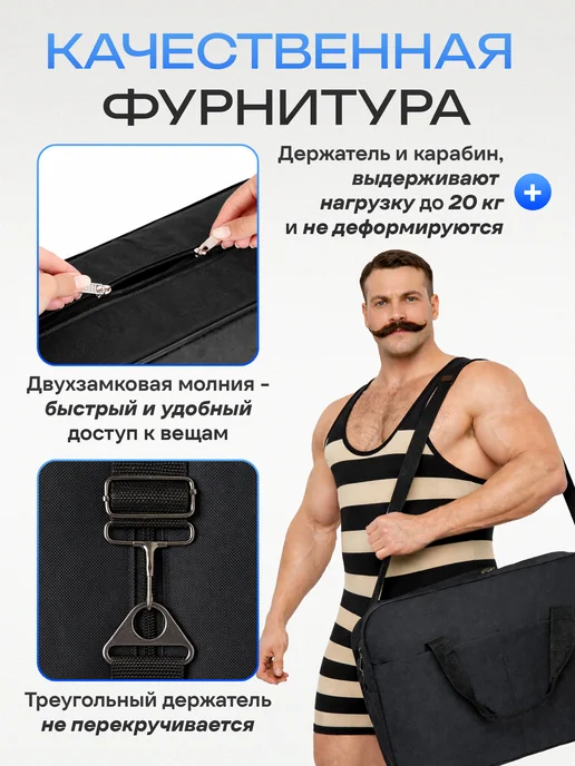 55х40х20 Сумка 55*40*20 дорожная ручная кладь на чемодан в самолет, 40x20, фото 4