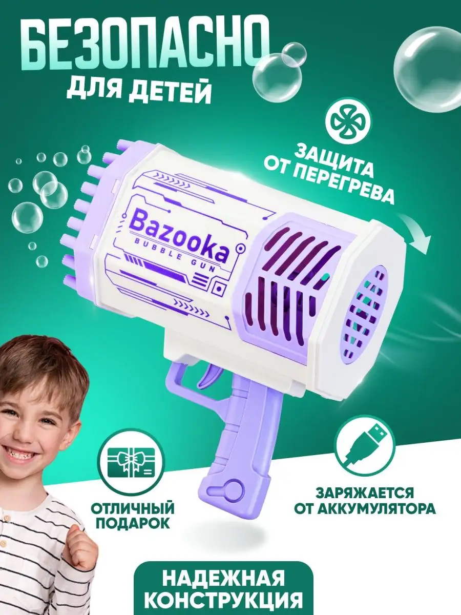 Генератор мыльных пузырей пистолет для детей Solmax&Kids 155210636 купить  за 855 ₽ в интернет-магазине Wildberries