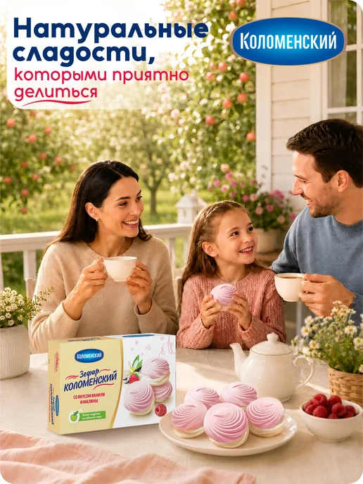 Коломенское Зефир со вкусом ванили и малины, 250 г, 250 г, фото 2