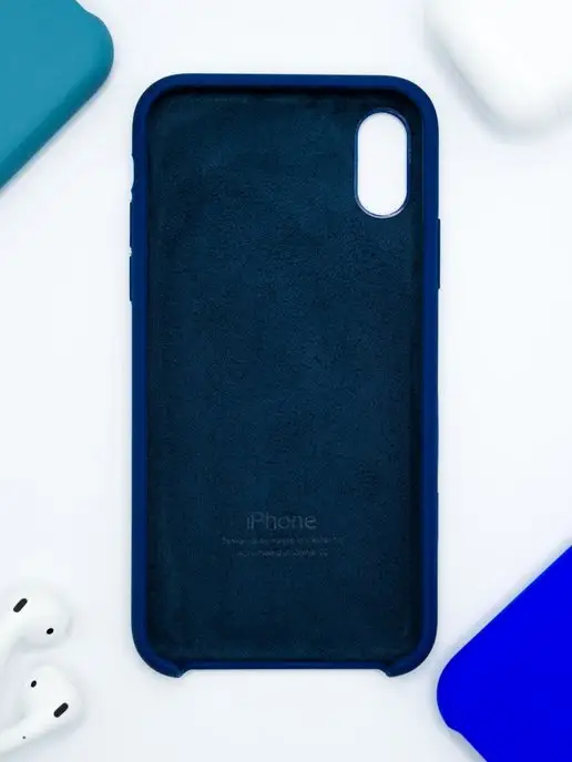 Janky Чехол на iPhone X, Xs, 10 с яблоком, синий, фото 3