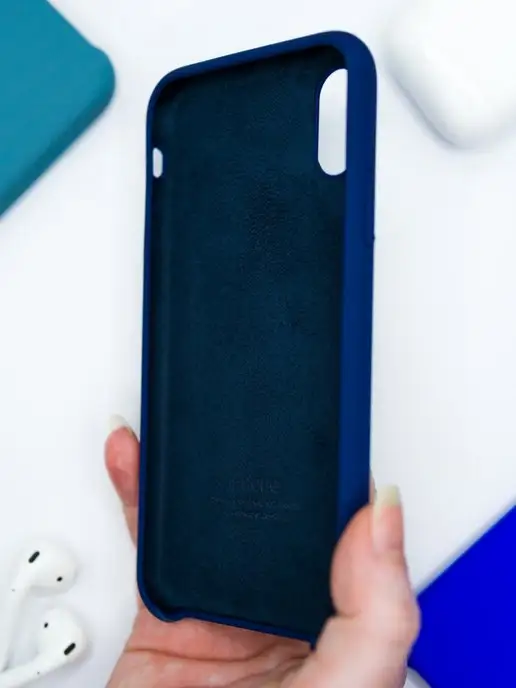 Janky Чехол на iPhone X, Xs, 10 с яблоком, синий, фото 4